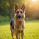 Chien berger allemand en plein air dans un parc ensoleille